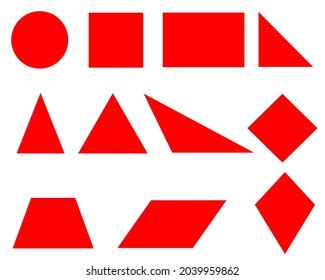 Vector Set 2d Geometric Shapes Stock Vector (Royalty Free) 2039959862 ...