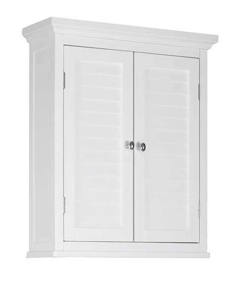 Teamson Home Glancy Wooden Wall Cabinet With Shutter Doors White