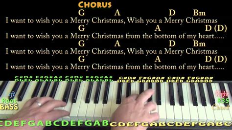 Feliz Navidad Piano Cover Lesson With Chords And Lyrics G A D Bm Youtube