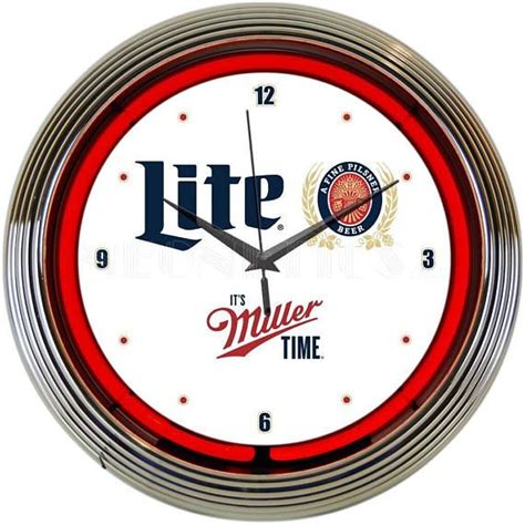 Antique Style Miller Lite It S Miller Time Beer Logo Neon Clock 79 99 Neon Clock Clock