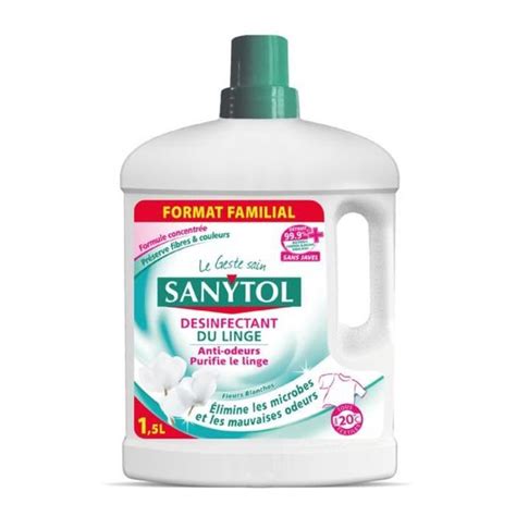 LOT DE 6 SANYTOL Désinfectant du linge Anti odeurs parfum Fleurs