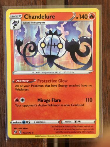 Pokemon Card Chandelure Holo Rare Rebel Clash Mint