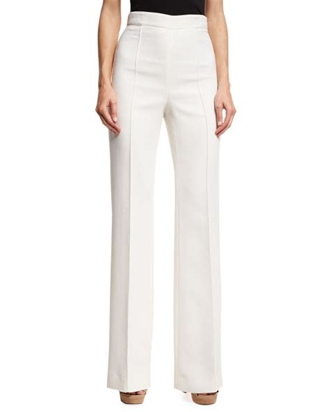 Andrew Gn High Waist Straight Leg Pants White