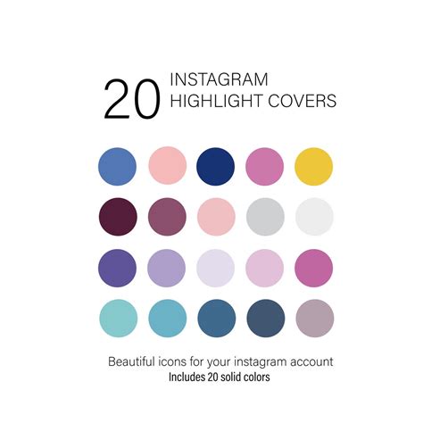 Instagram Story Highlight Covers 20 Solid Color Instagram Highlight