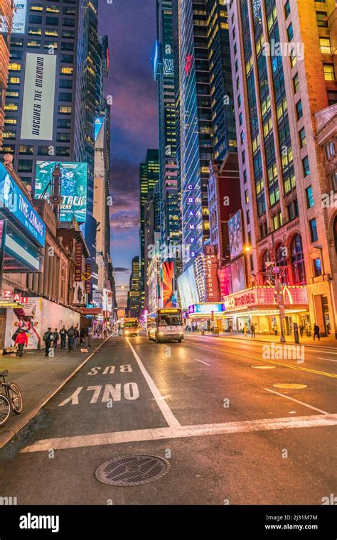 New York Usa Oct 5 2017 Neon Advertising Of News Brands And