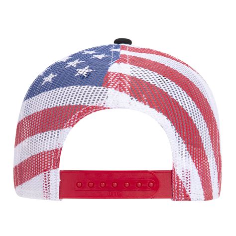 Otto American Flag Mesh Back Cotton Twill 6 Panel Low Profile