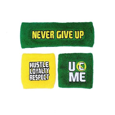 John Cena Earn The Day Green Yellow Headband and Wristbands Set