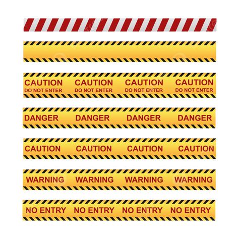 Collection Of Tapes Featuring Warning Signs For Demarcating The