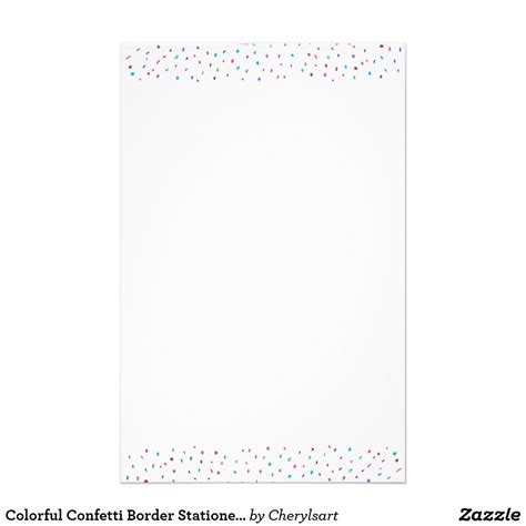 Colorful Confetti Border Stationery Stationery Postcard Colorful