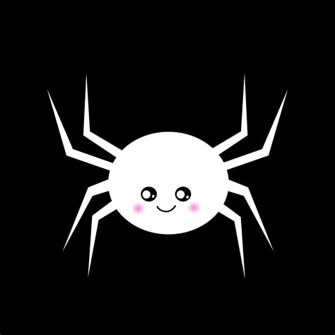 Cute White Spider Traditional Halloween Symbol Cartoonhalloween