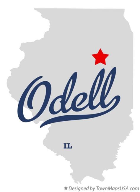 Map of Odell, IL, Illinois