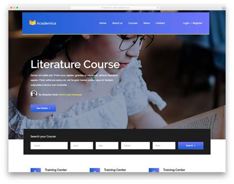 40 Free Bootstrap Education Templates For Online Course Offering Sites