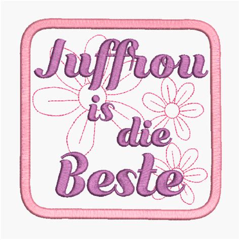 Juffrou Is Die Beste Applique Coaster Stitches And Strokes