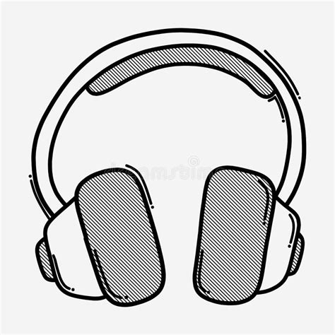 Headphone Doodle Vector Icon Drawing Sketch Illustration Hand Drawn