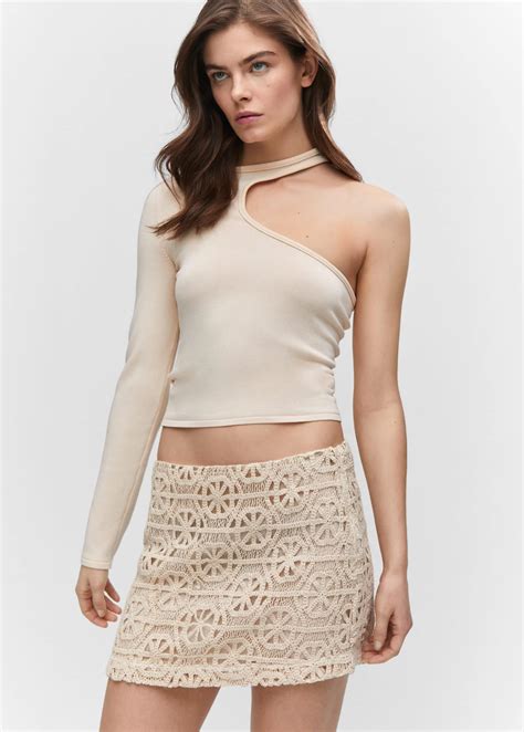 Crochet Mini Skirt Women Mango Usa