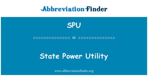 Spu Definición El Poder Del Estado Utilidad State Power Utility