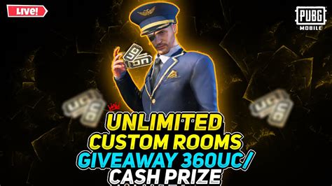 Unlimited Custom Rooms UC Cash Giveaways Live PUBG Mobile YouTube