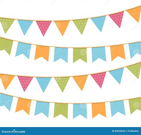 Bunting Stock Vector Illustration Of Flags Cards Background 85058044