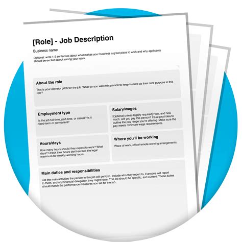 Free Job Description Template Xero