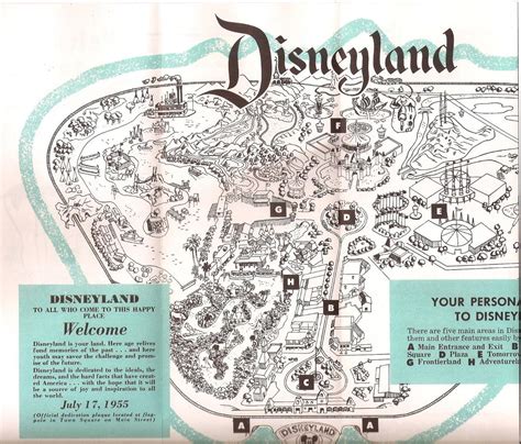 Disney 1956 Disneyland Map Personal Guide- ORIGINAL | #1945688797