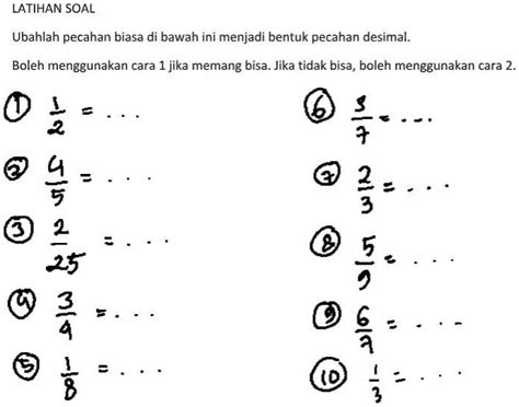 Jangan Ngasal Yaaaaaaa Latihan Soal Ubahlah Pecahan Biasa Di Bawah Ini