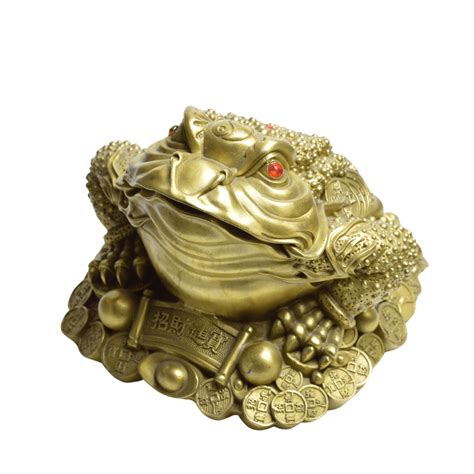 Statueta Feng Shui Din Alama Broasca Raioasa Pentru Prosperitate 22cm