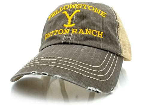 Yellowstone Dutton Ranch Embroidered Trucker Hat Gift Fan Merchandise ...