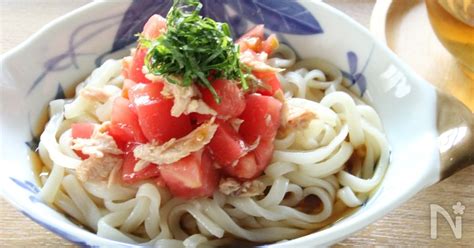 冷凍うどんで作るトマトとツナの冷やしぶっかけうどん レシピサイトnadia