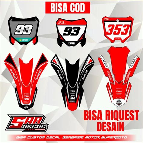 Jual Decal Papan Nomer Crf 150l Decal Papan Nomer Crf 450 Decal