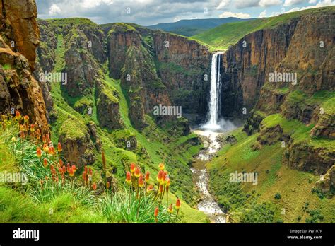 Maletsunyane Falls in Lesotho Africa. Most beautiful waterfall in the ...