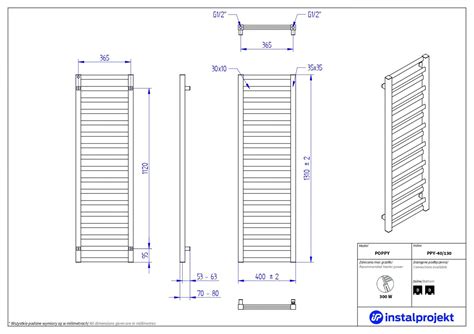 Instal Projekt Poppy PPY 40 130C34 Grzejnik Biały Mat Domni pl