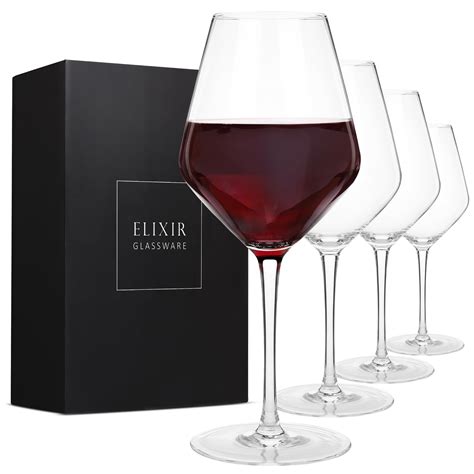 Buy Elixir Glassware Red Wine Glasses Set Of Hand Blown Large Wine