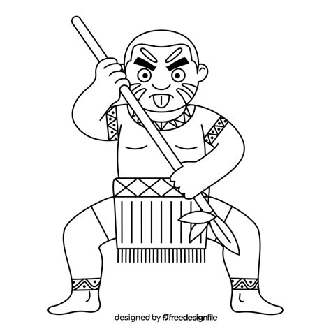 Maori People Black And White Clipart Free Download