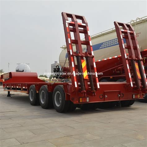 Low Bed Cargo Semi Trailer For Dozer Loader Excavator Loading Trailer