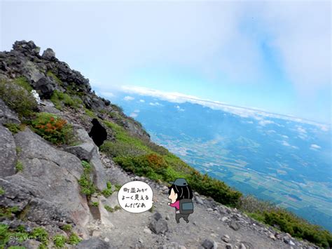 羊蹄山を真狩から倶知安まで日帰り縦走（4）羊蹄山山頂から倶知安コースへ 図解ひとり登山