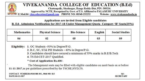 Vivekananda College Admission Form - Admission Form