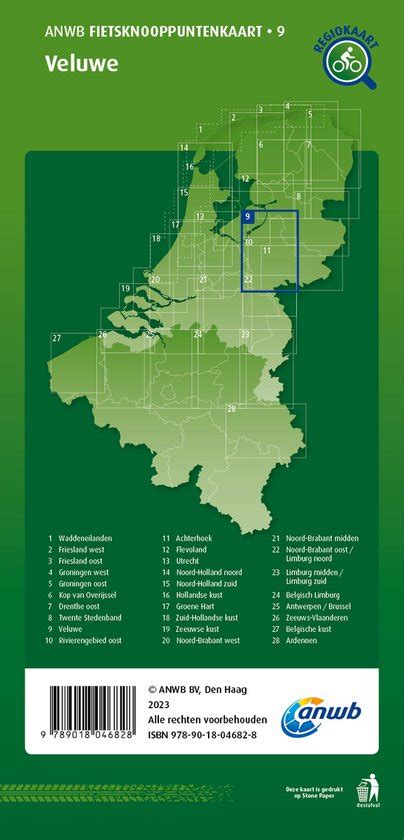 Anwb Fietsknooppuntenkaart Fietsknooppuntenkaart Veluwe Bol