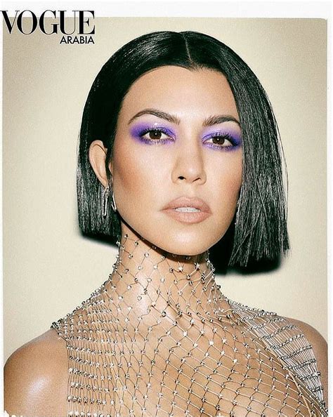 Kourtney Kardashian Vogue Arabia Photoshoot Blue Eyeshadow For Brown