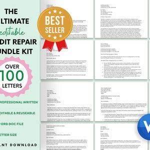 Credit Dispute Letter Template Bundle Diy Credit Repair Etsy