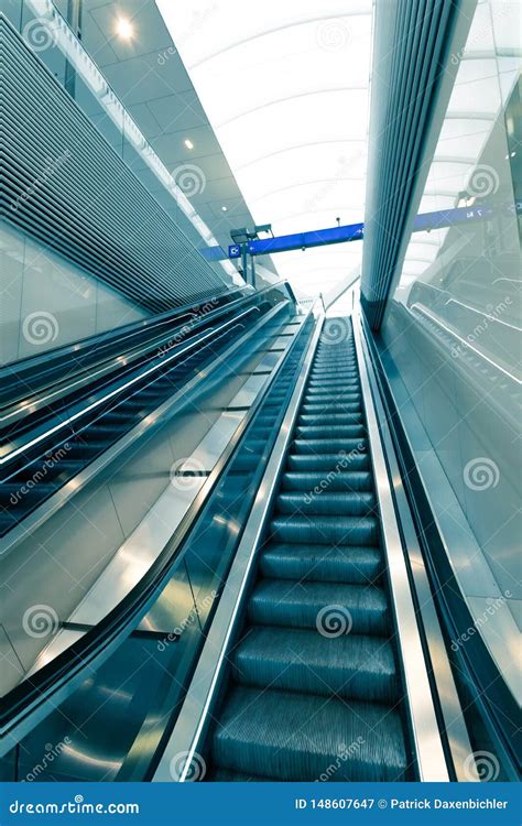 Travelling Scene On A Train Station Public Transport Moving Staircase