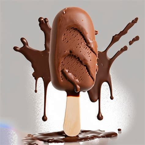 Premium AI Image | Chocolate ice Cream Pop stickless With Splash on ...