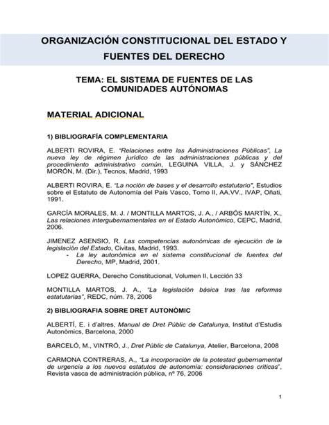 Organizaci N Constitucional Del Estado Y Fuentes Del Derecho