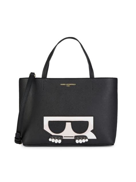 Karl Lagerfeld Women S Maybelle Boxy Faux Leather Tote Black Multi Lyst