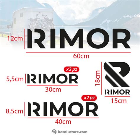 Adesivo Set Loghi Rimor Logo Per Camper Caravan Roulotte E Barche