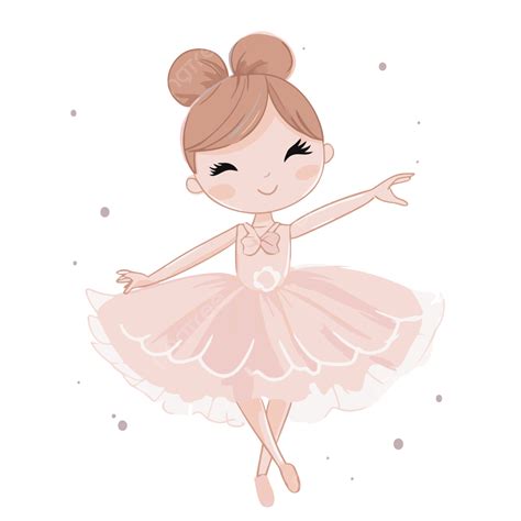 Linda Bailarina Clipart Dibujos Animados Vector Plano Ilustración De