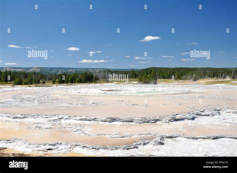 One Of Yellowstone S Colorful Hot Springs Stock Photo Alamy