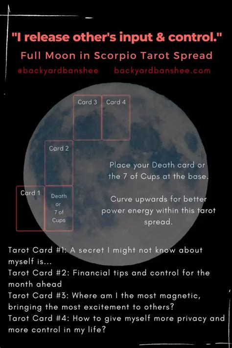 Full Moon In Scorpio Tarot Spread Backyard Banshee