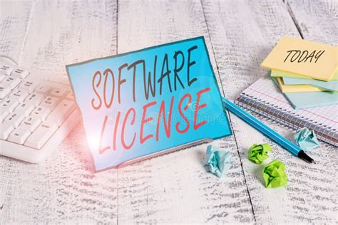 Licencia De Software Para Escritura A Mano Concepto Que Significa