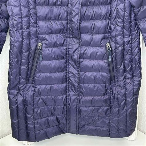 32 Degrees Long Packable Down Puffer Jacket Navy Bl Gem