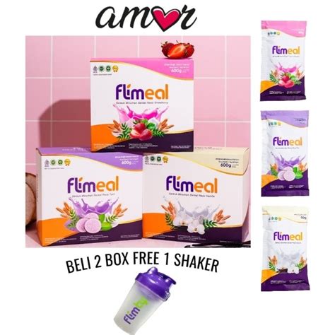 Jual Flimeal Dari Flimty Rasa Baru Taro Strawberry Vanila Free Shaker